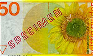 Billete holands con girasol